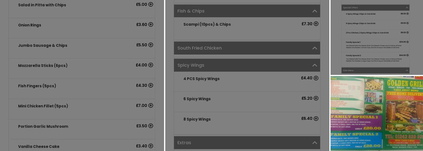 The Golden Grill Menu