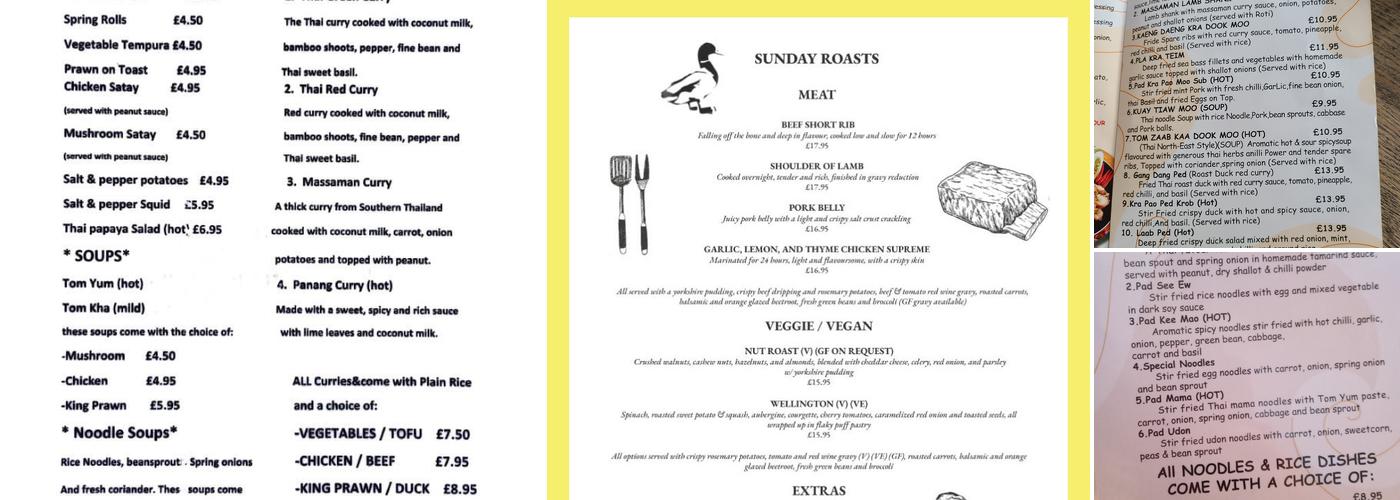 The Mucky Duck Menu