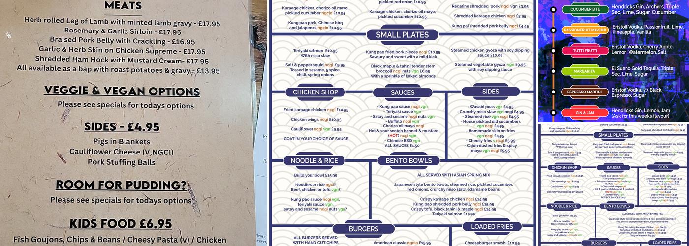 The Railway Inn Menu