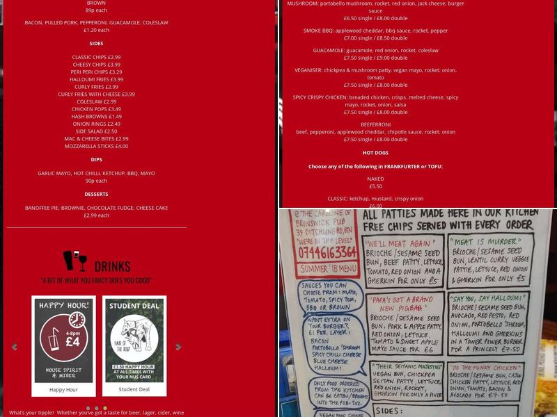 Caroline of Brunswick Menu