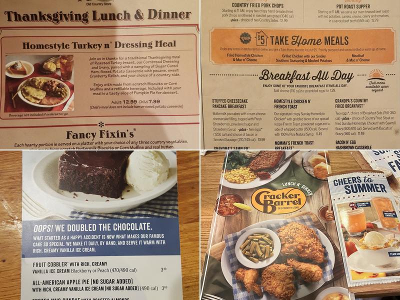 Cracker Barrel Old Country Store Menu