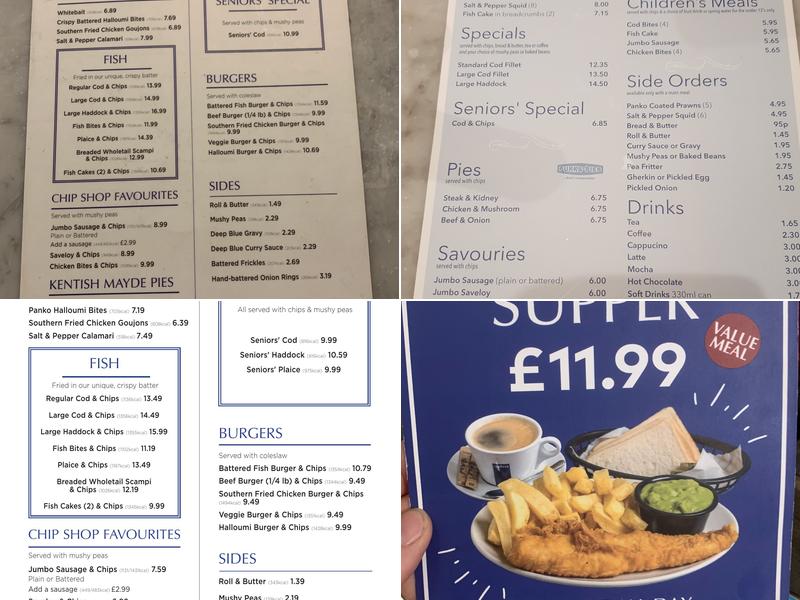 Deep Blue Fish & Chips Menu