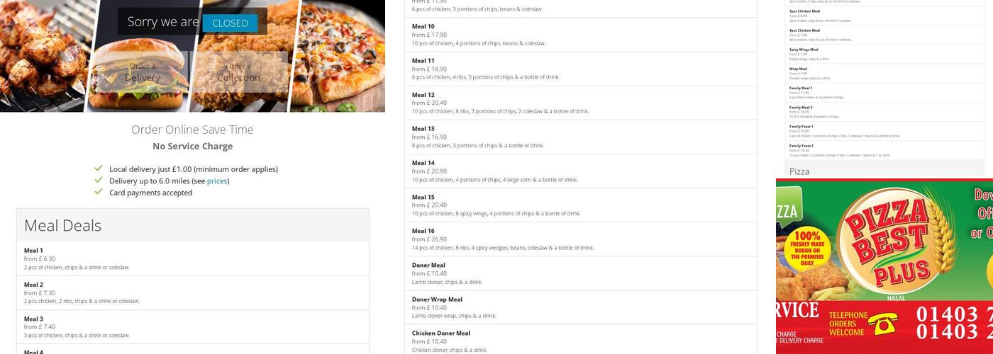 The Best Pizza & Kebab Menu
