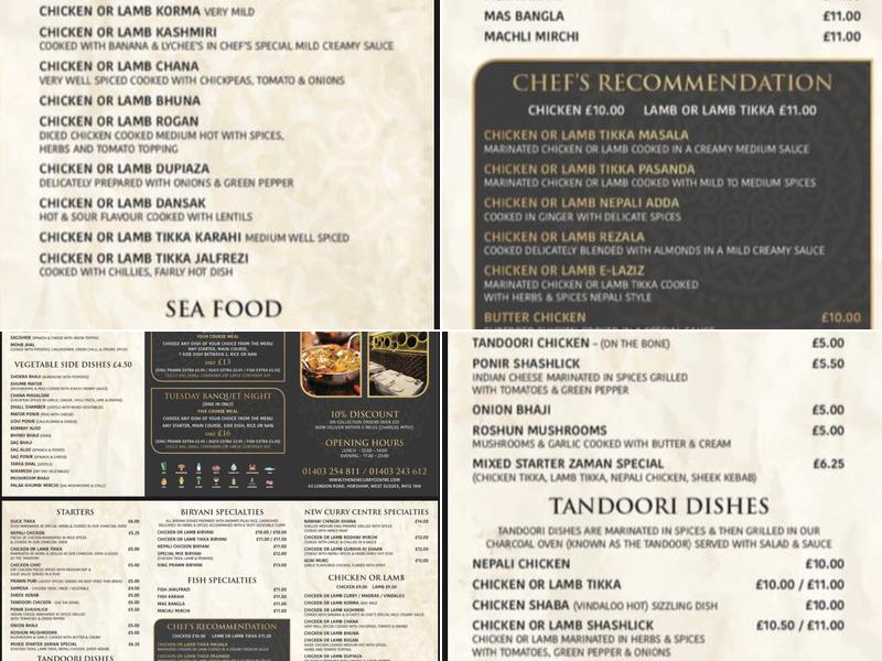 The New Curry Centre Menu