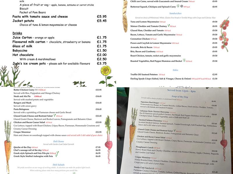 Stooks the Cafe at Newbridge Menu