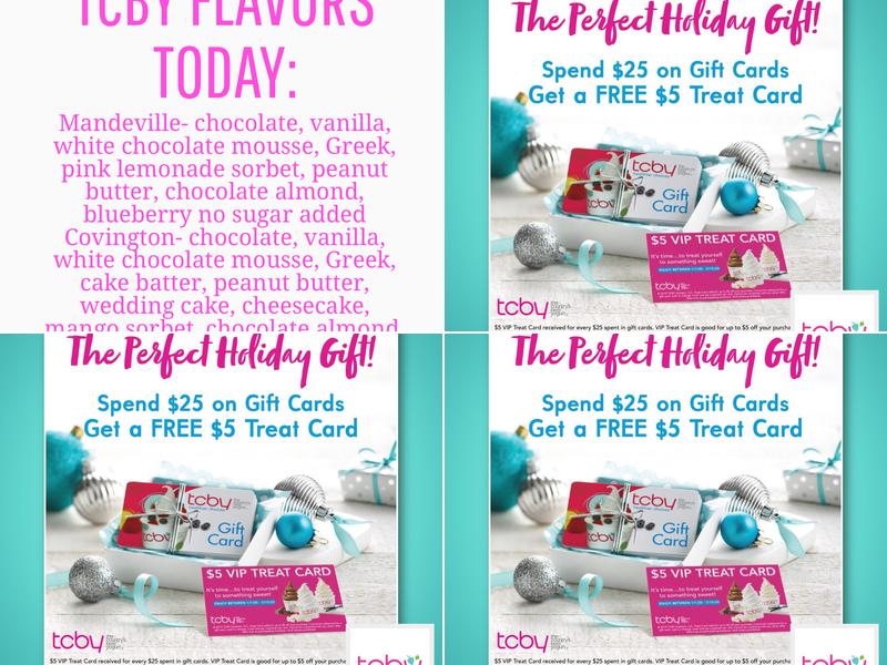 TCBY Menu