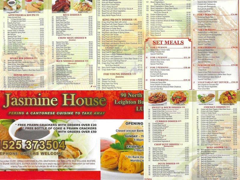 Jasmine House Menu