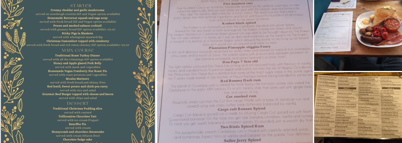 The Oliver and Hare Menu