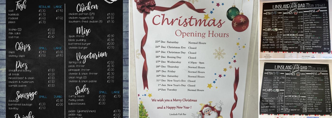 Linslade Fish Bar Menu