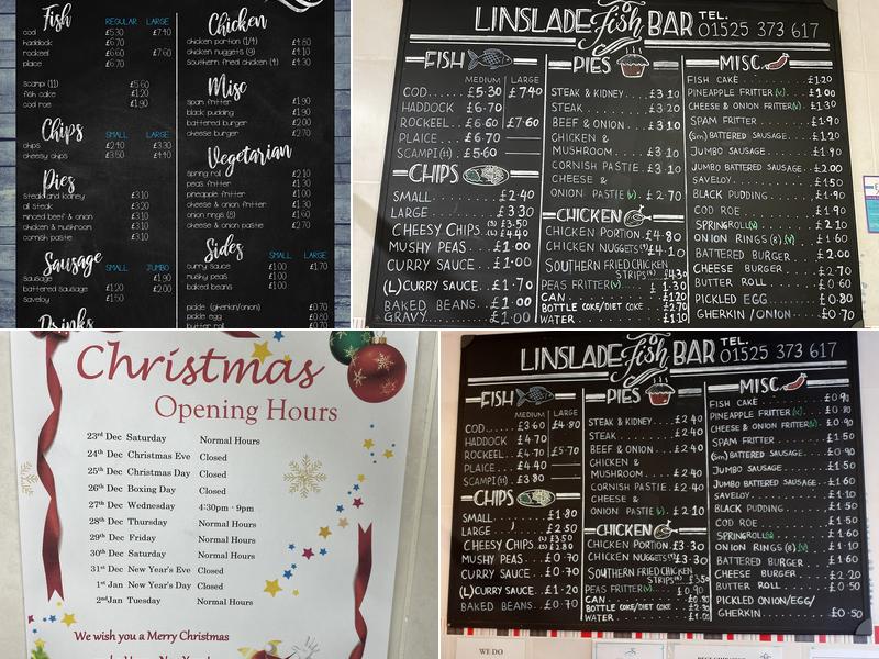 Linslade Fish Bar Menu
