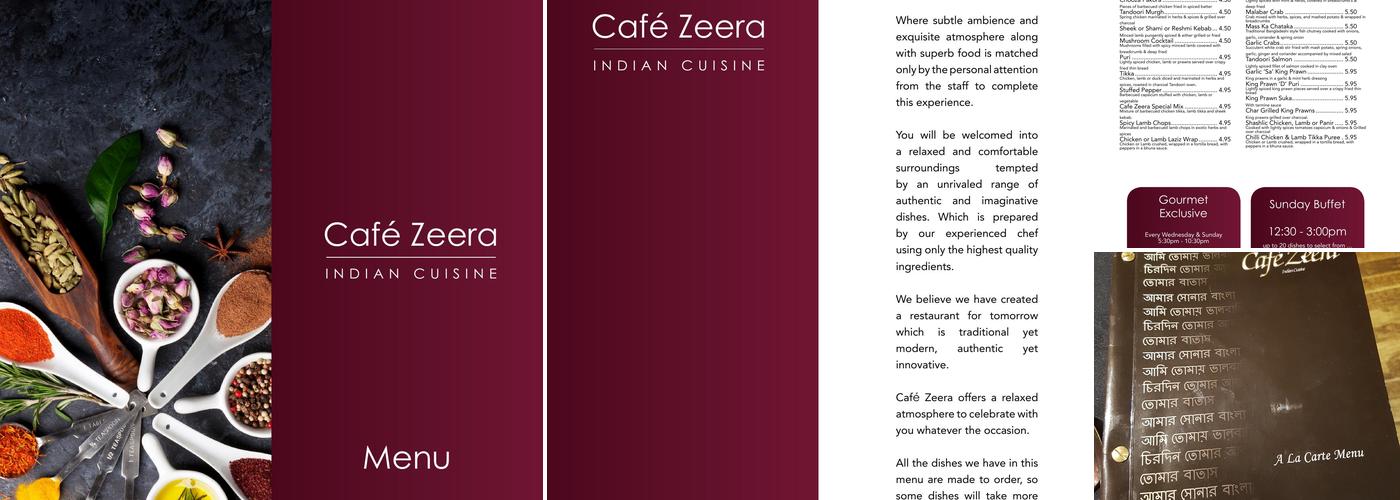 Cafe Zeera Menu
