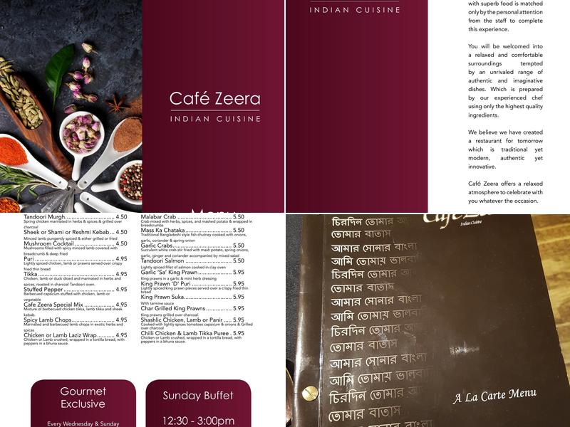 Cafe Zeera Menu