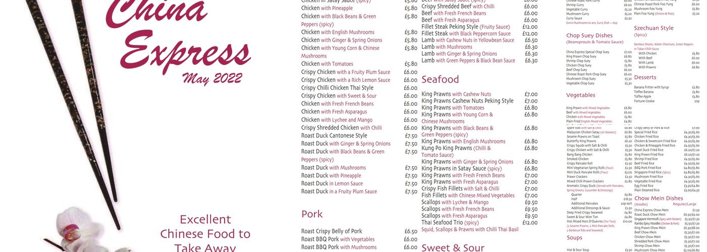 China Express Menu