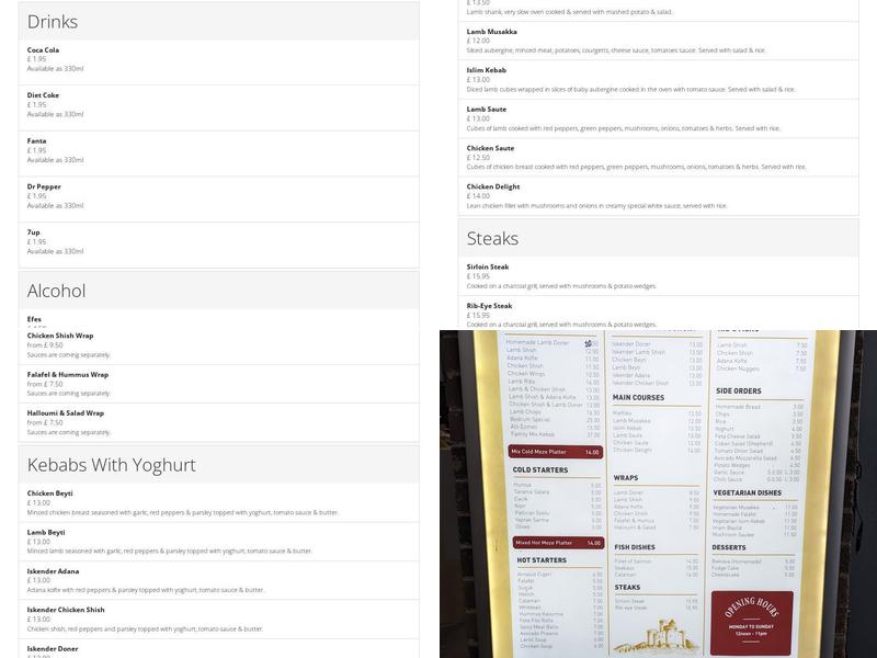 New Bodrum Turkish Restaurant | St Neots Menu