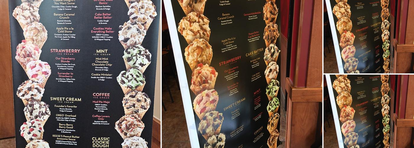 Cold Stone Creamery Menu