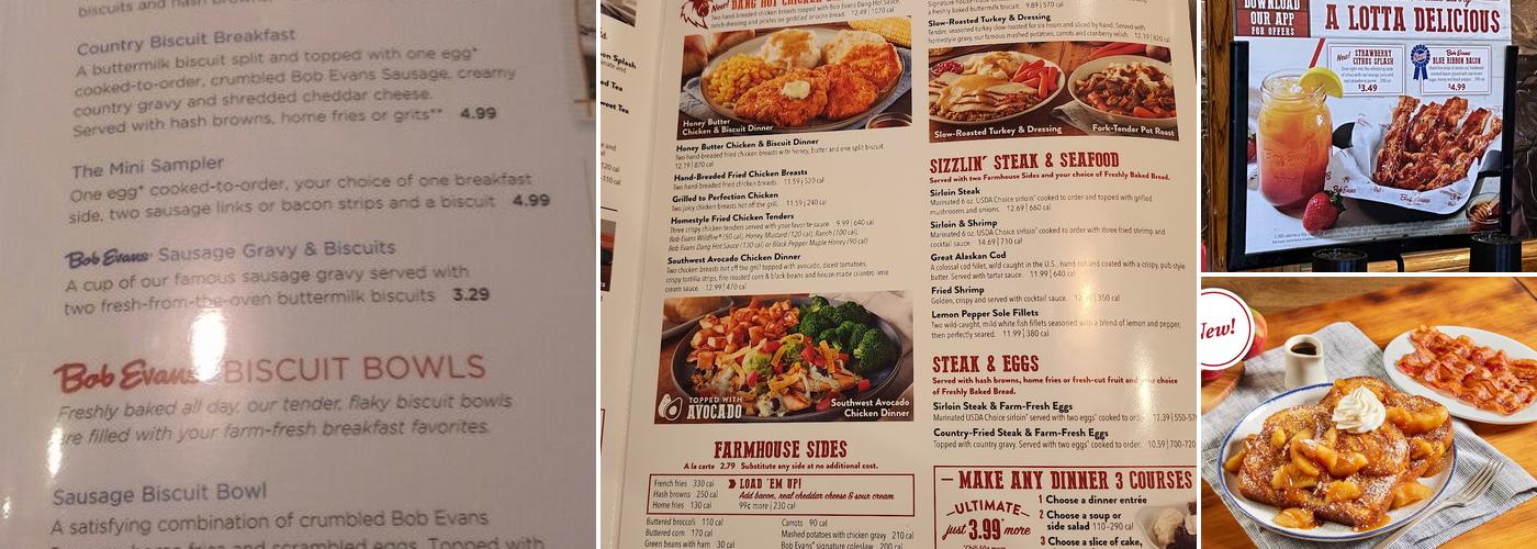 Bob Evans Menu