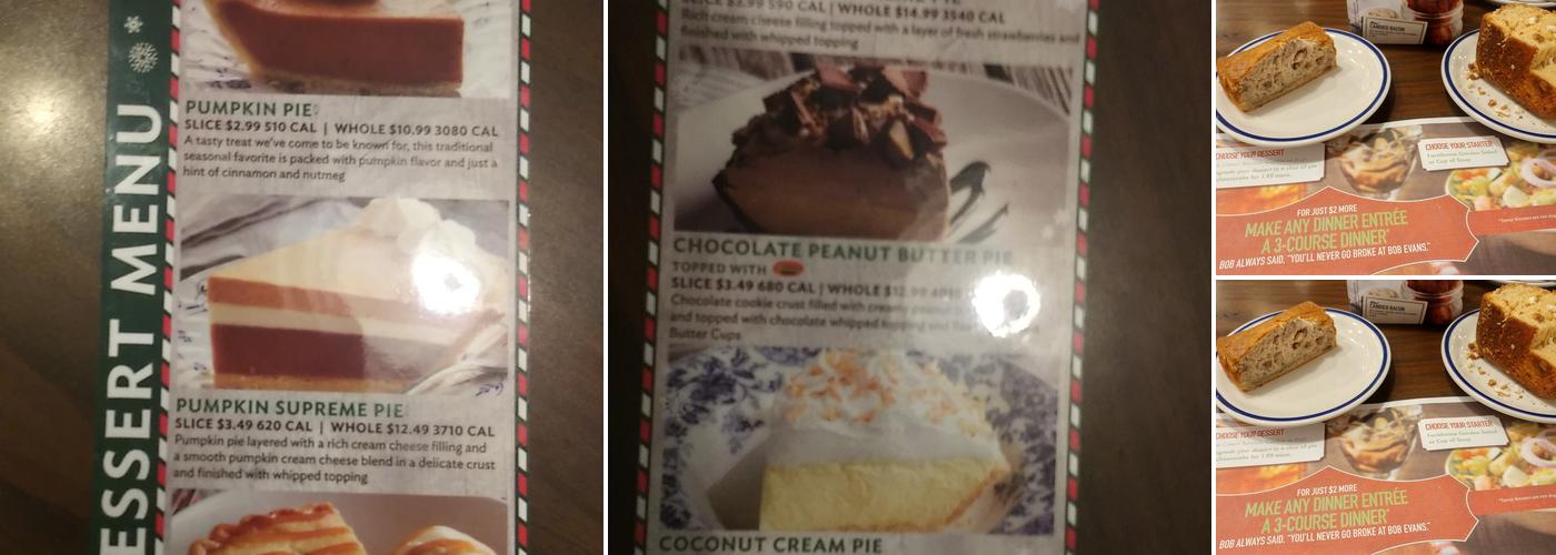 Bob Evans Menu