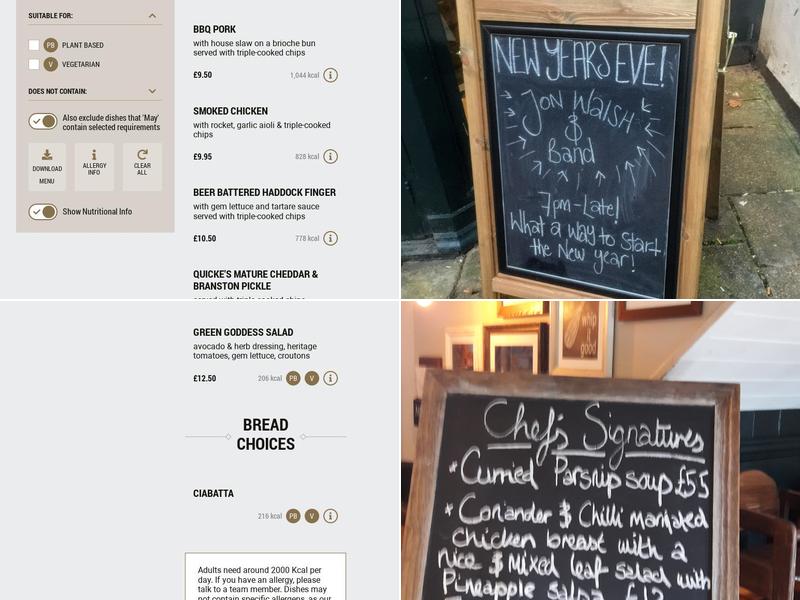 The Lock Stock & Barrel, Newbury Menu