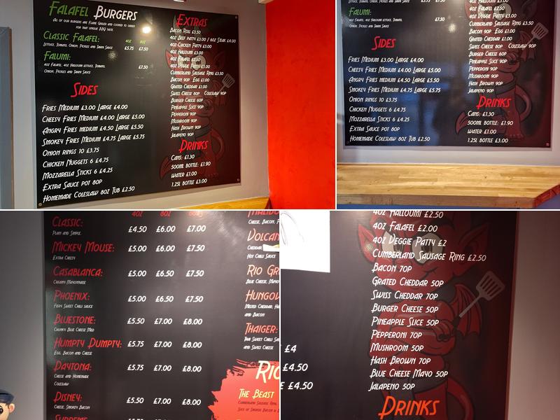 Rio's burgers Menu