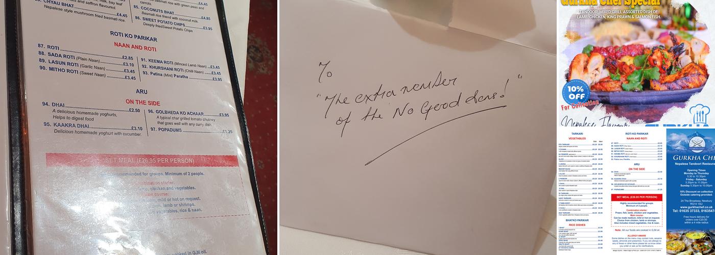 Gurkha Chef Menu