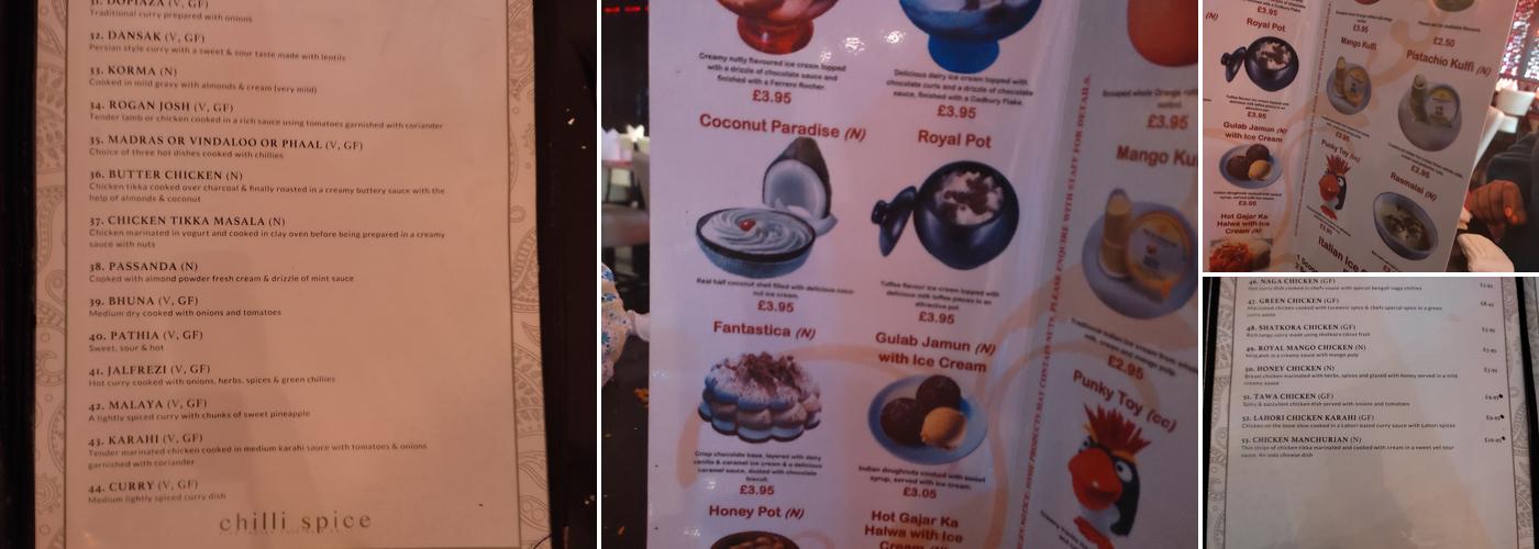 Chilli Spice Menu