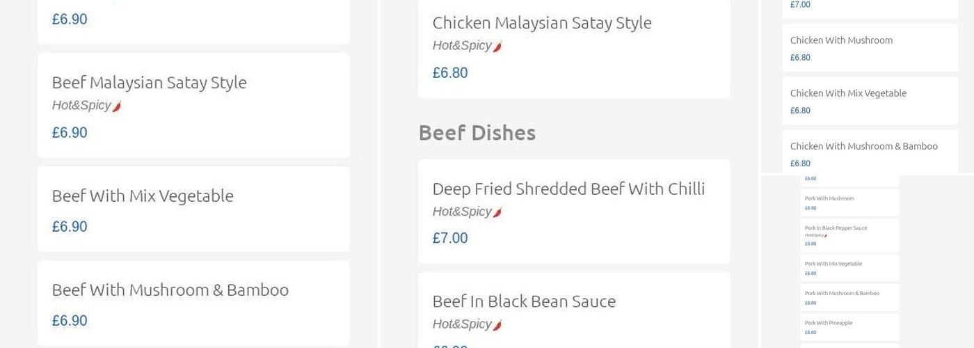 rice chinese restaurant Menu