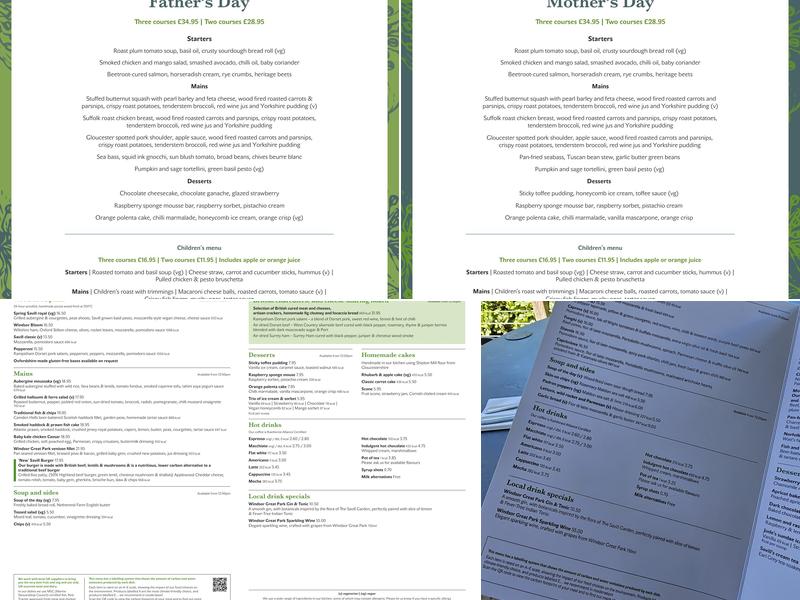 Savill Garden Kitchen Menu