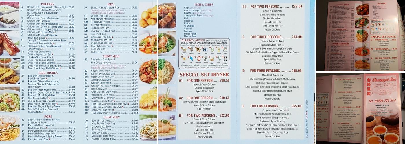 Shangri-La Menu