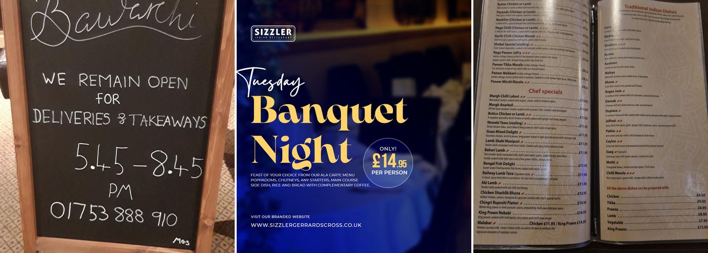 Sizzler Indian Restaurant Menu