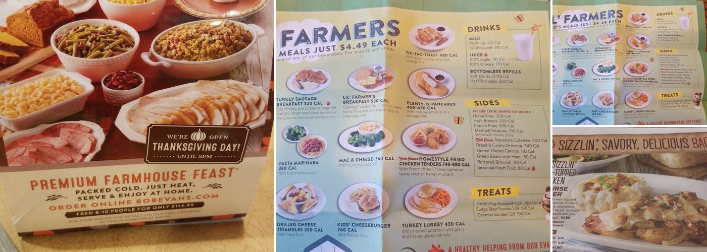 Bob Evans Menu