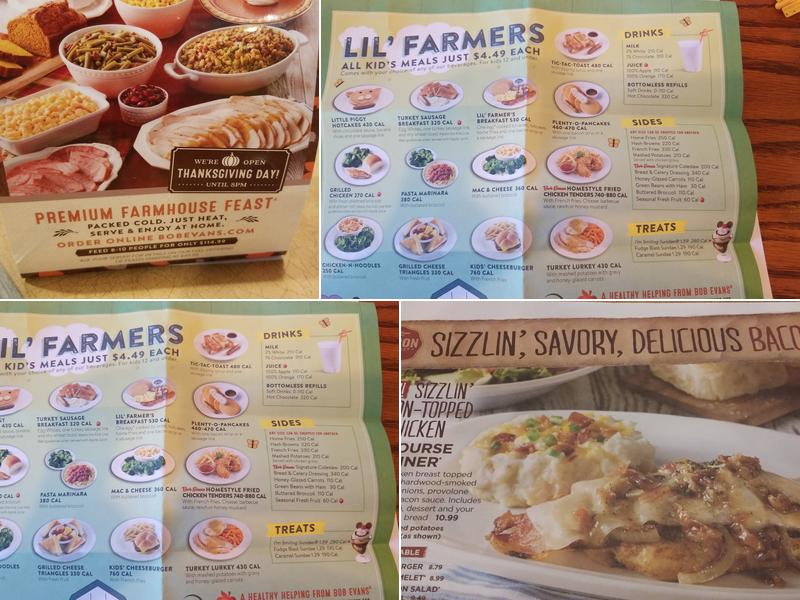 Bob Evans Menu