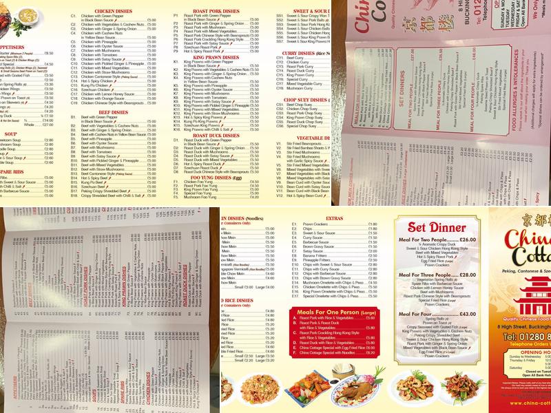 China Cottage Menu