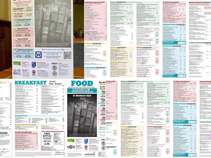 St. Matthew’s Hall Menu