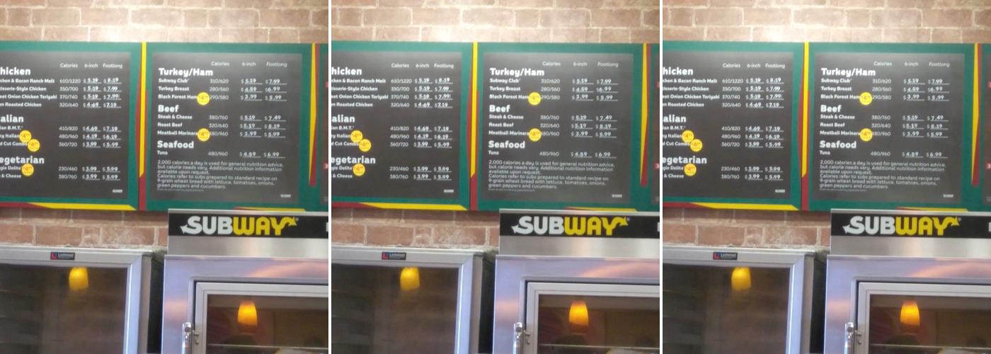 Subway Menu