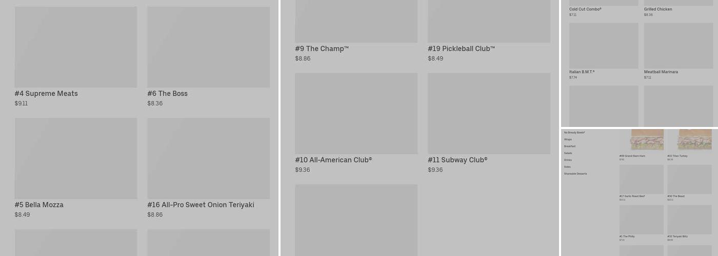 Subway Menu