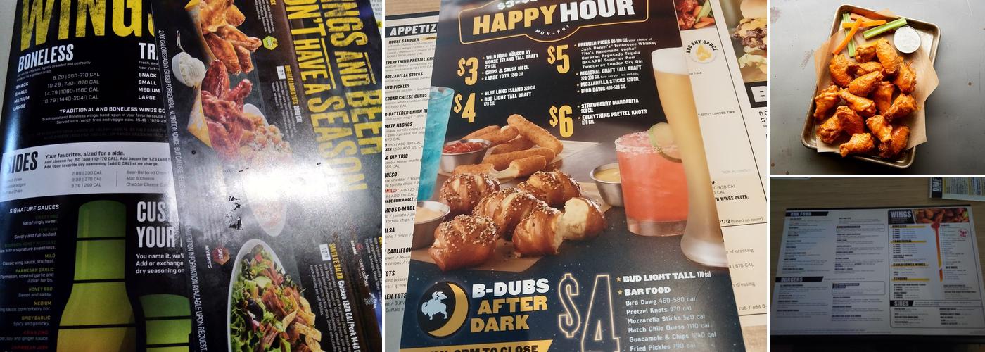 Buffalo Wild Wings Menu