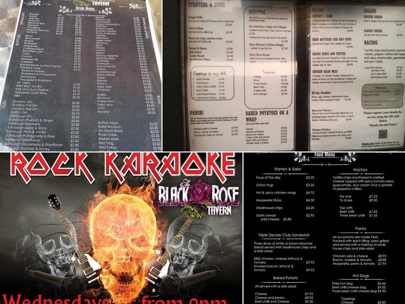 The Black Rose Tavern Menu