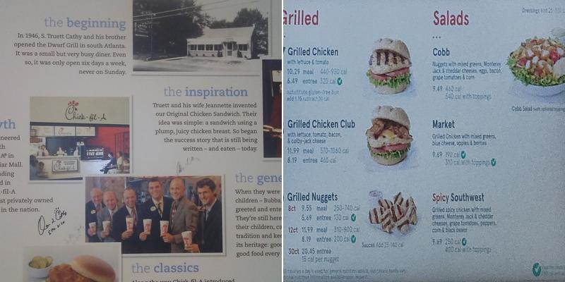 Chick-fil-A Menu