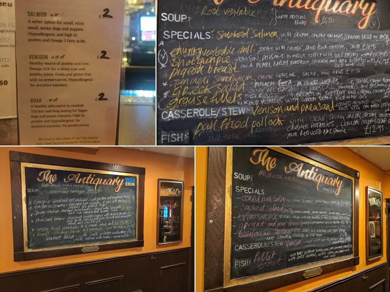 The Antiquary Bar Menu