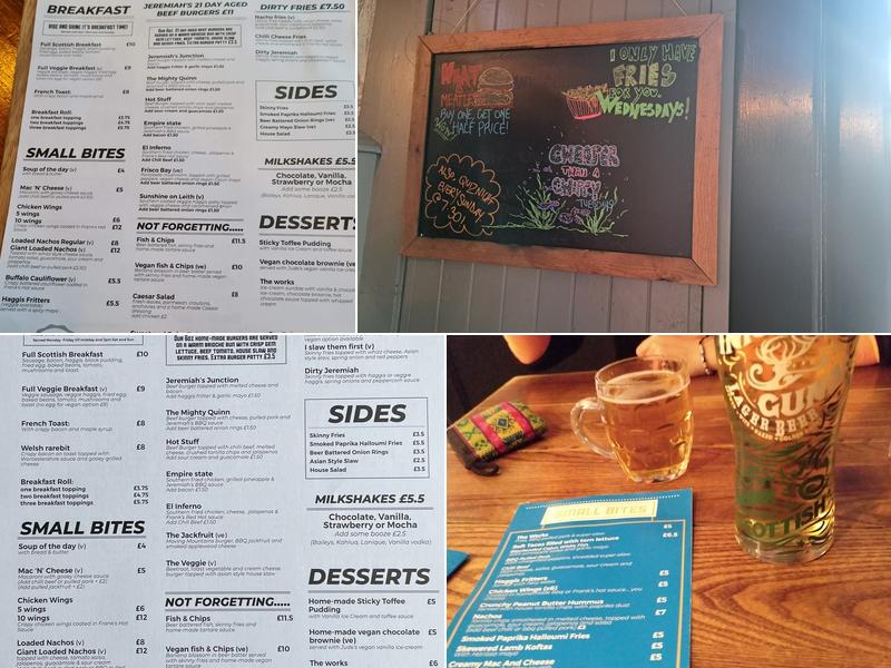 Jeremiah's Taproom Menu