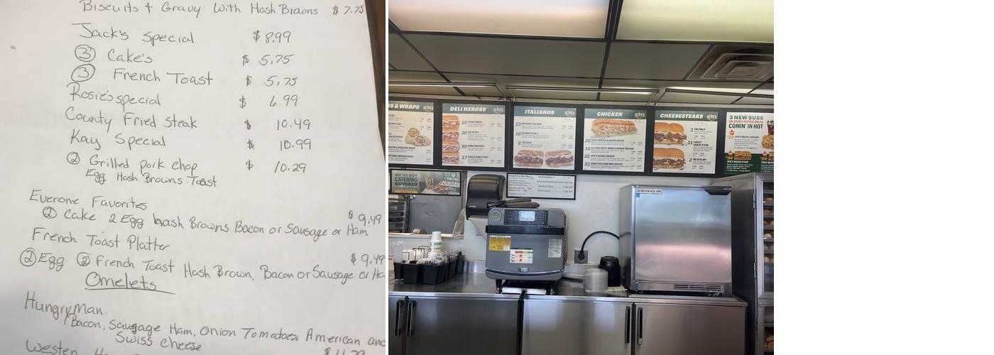 Subway Menu
