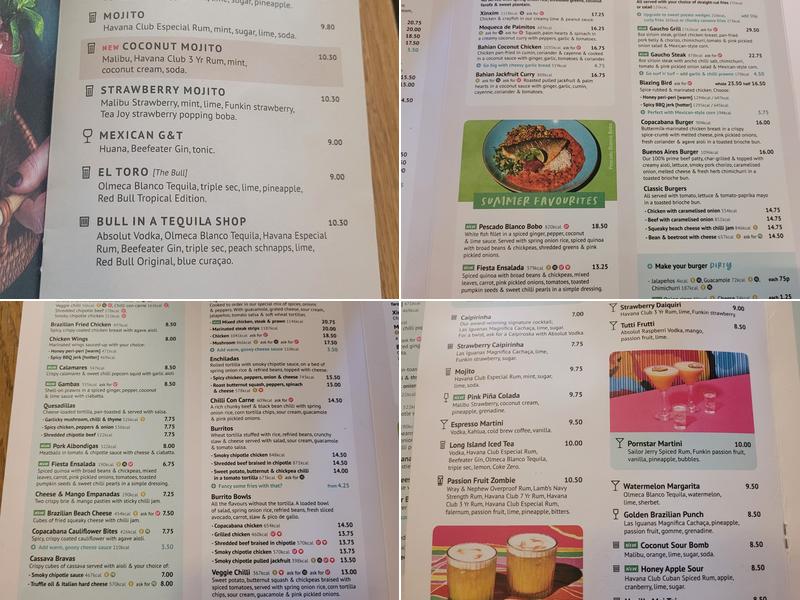 Las Iguanas - Edinburgh Menu