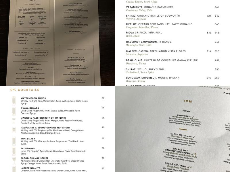 Chaophraya Thai Restaurant Menu