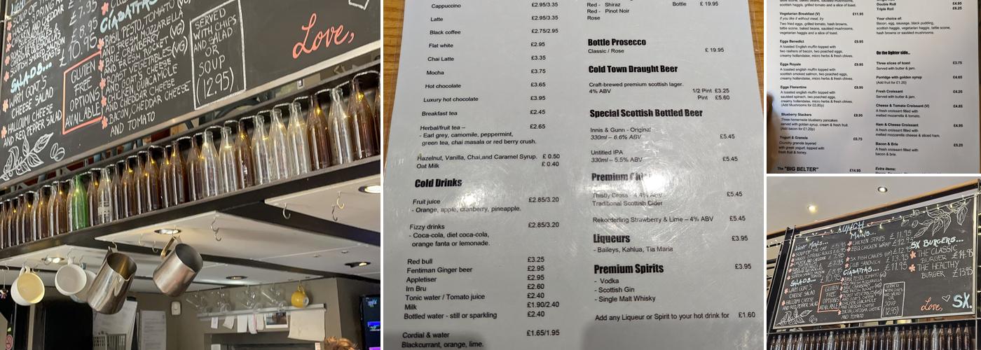 Southern Cross Cafe Menu