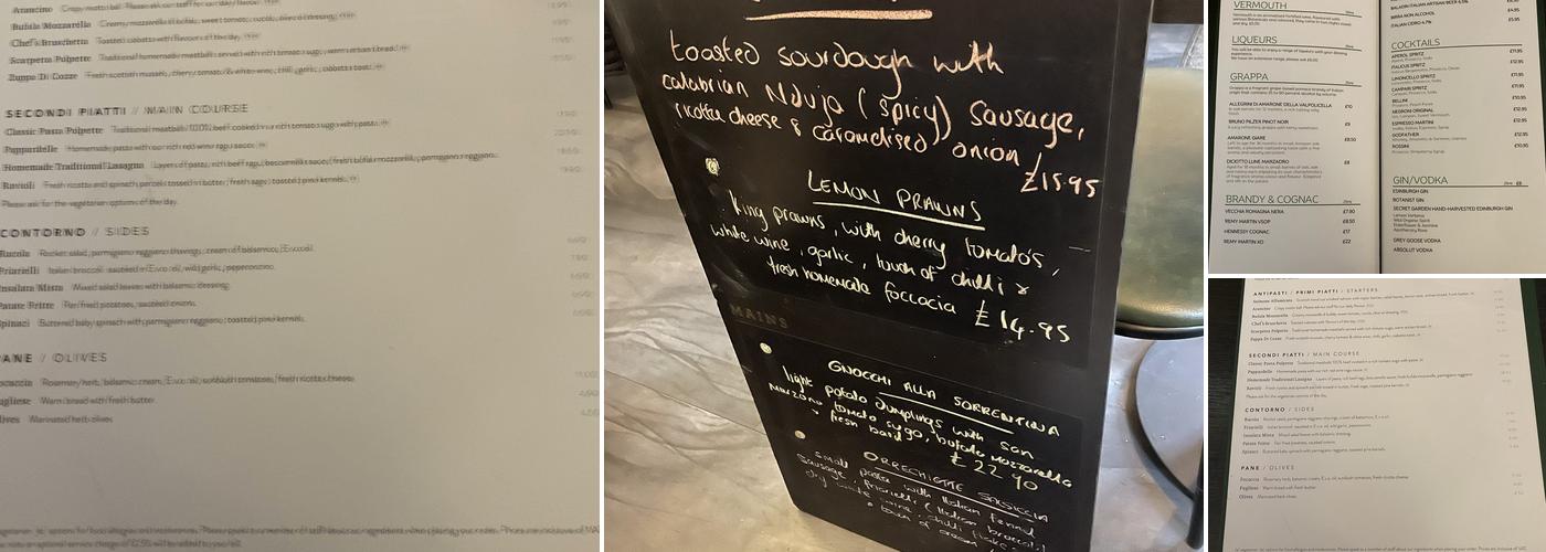 La Locanda Edinburgh Menu