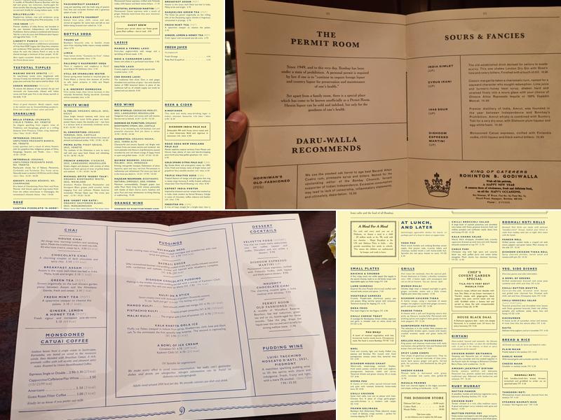 Dishoom Edinburgh Menu