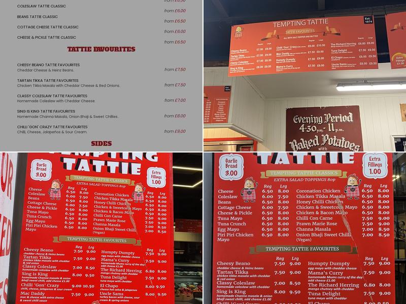 Tempting Tattie Menu