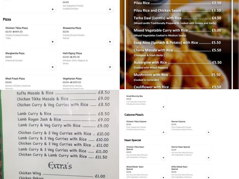 The Mosque Kitchen Menu