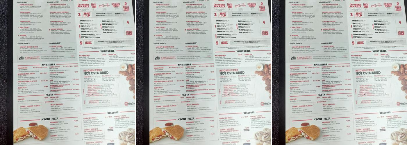 Pizza Hut Menu