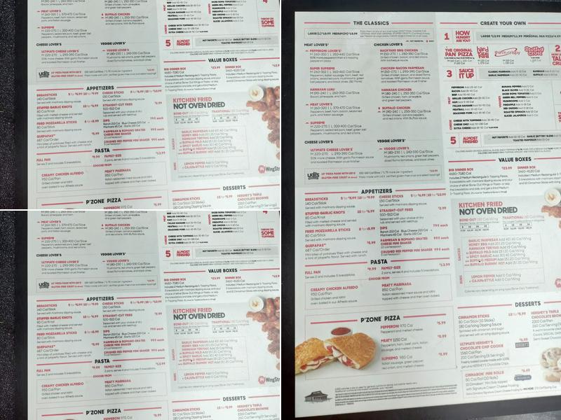 Pizza Hut Menu